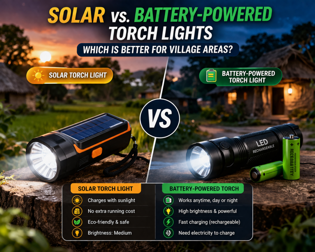 Solar vs Torch Lights In village