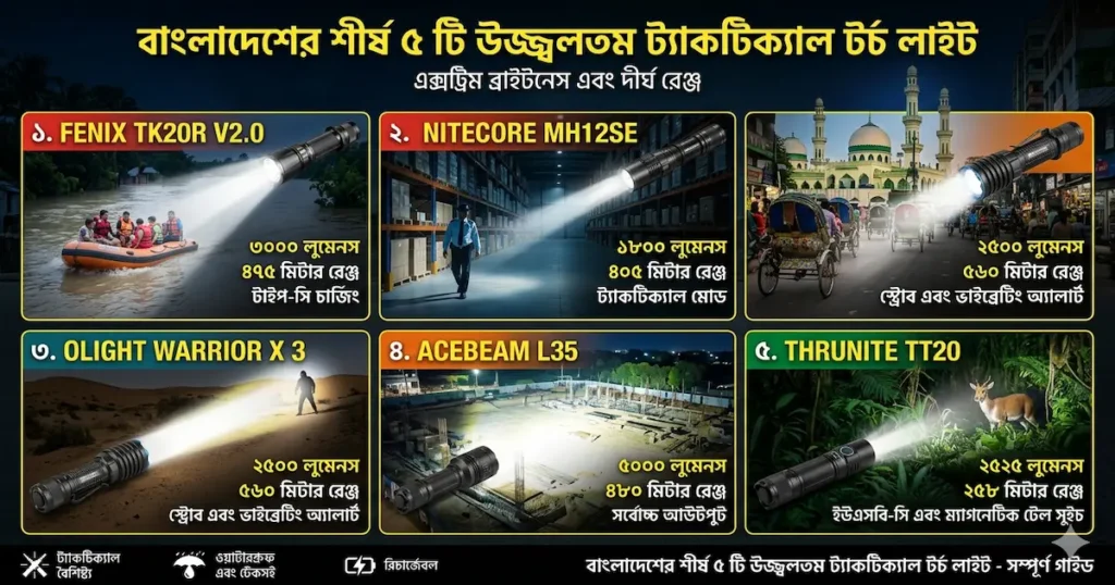 Top 5 Brightest Tactical Torch Lights in Bangladesh