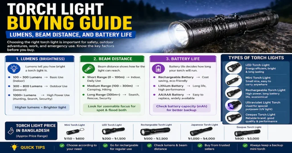 Torch Light Buying Guide: Lumens, Beam Distance, and Battery Life