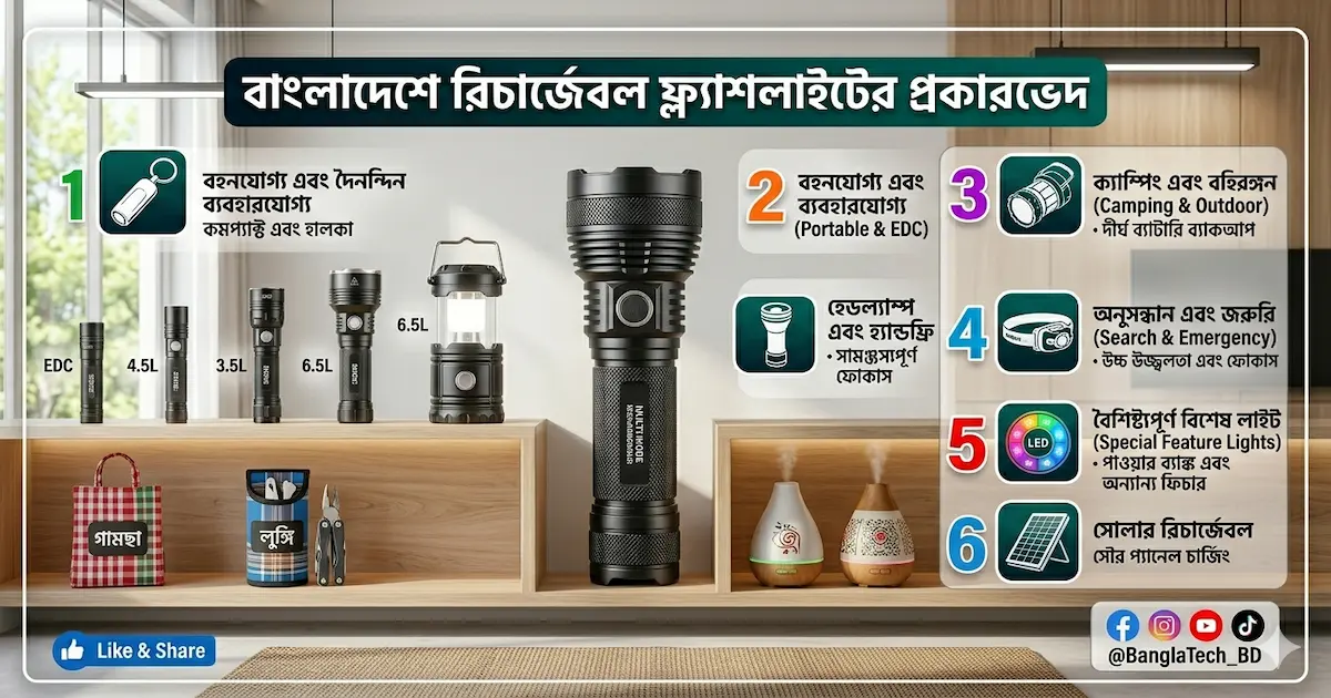 Types of Rechargeable Flashlights In Bangladesh